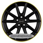 Borbet LX18 matt black yellow - 8,0x18, 5x112, ET48 |8x18| (497381)
