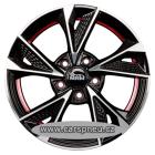 MAM RS6 7,0x16 5x100 ET38 černá leštěná červená |7x16| (alu kolo - MAMRS67016510038BFPRI)