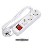 Prodlužovací kabel | 3 zásuvky se spínačem | 1,4m | 3x1,5mm | IP20 (BGS Technic, 3371)